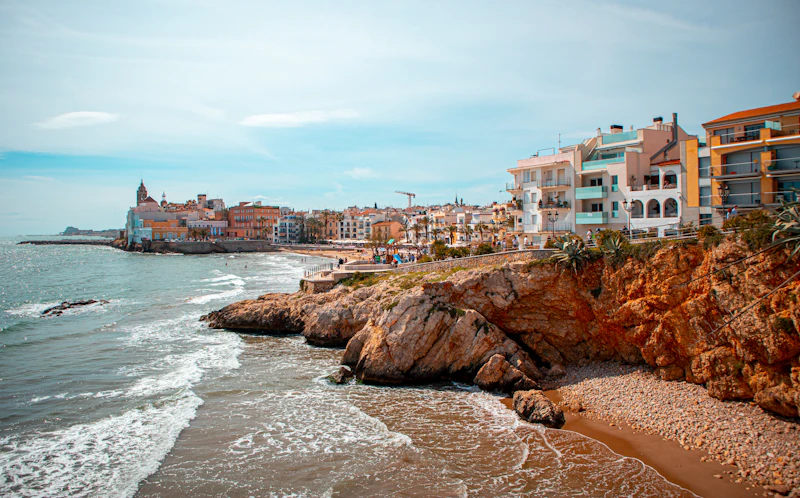 The beach beneath the Sant Bartomeu church, Sitges