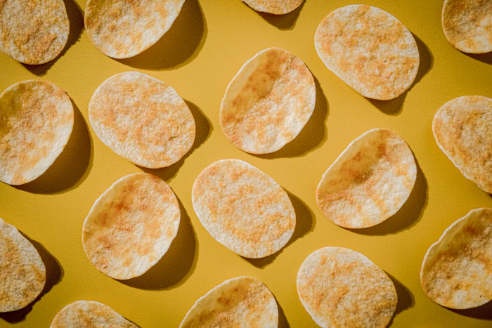 Crispy pita chips served in a bowl