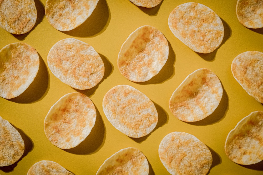 Deep-fried potato chips or crisps.