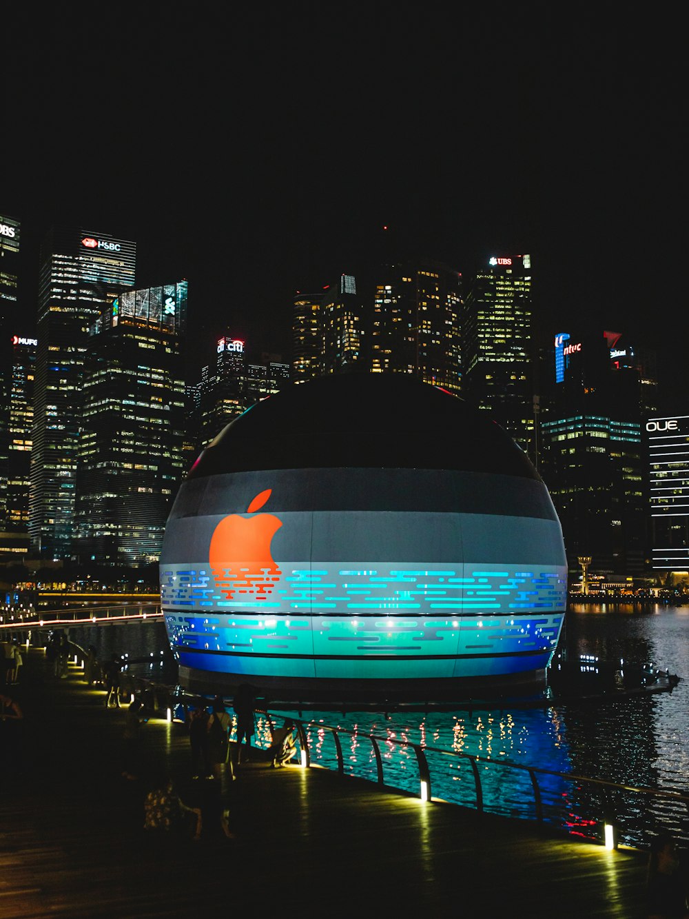 blue and red lighted building during night time