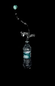 clear plastic bottle with water