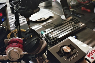black and white audio mixer