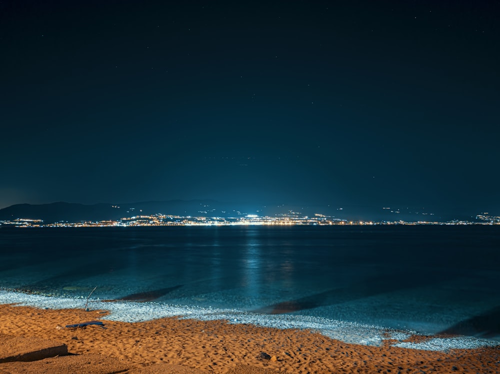 body of water during night time