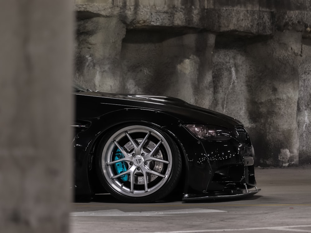 black car in a tunnel