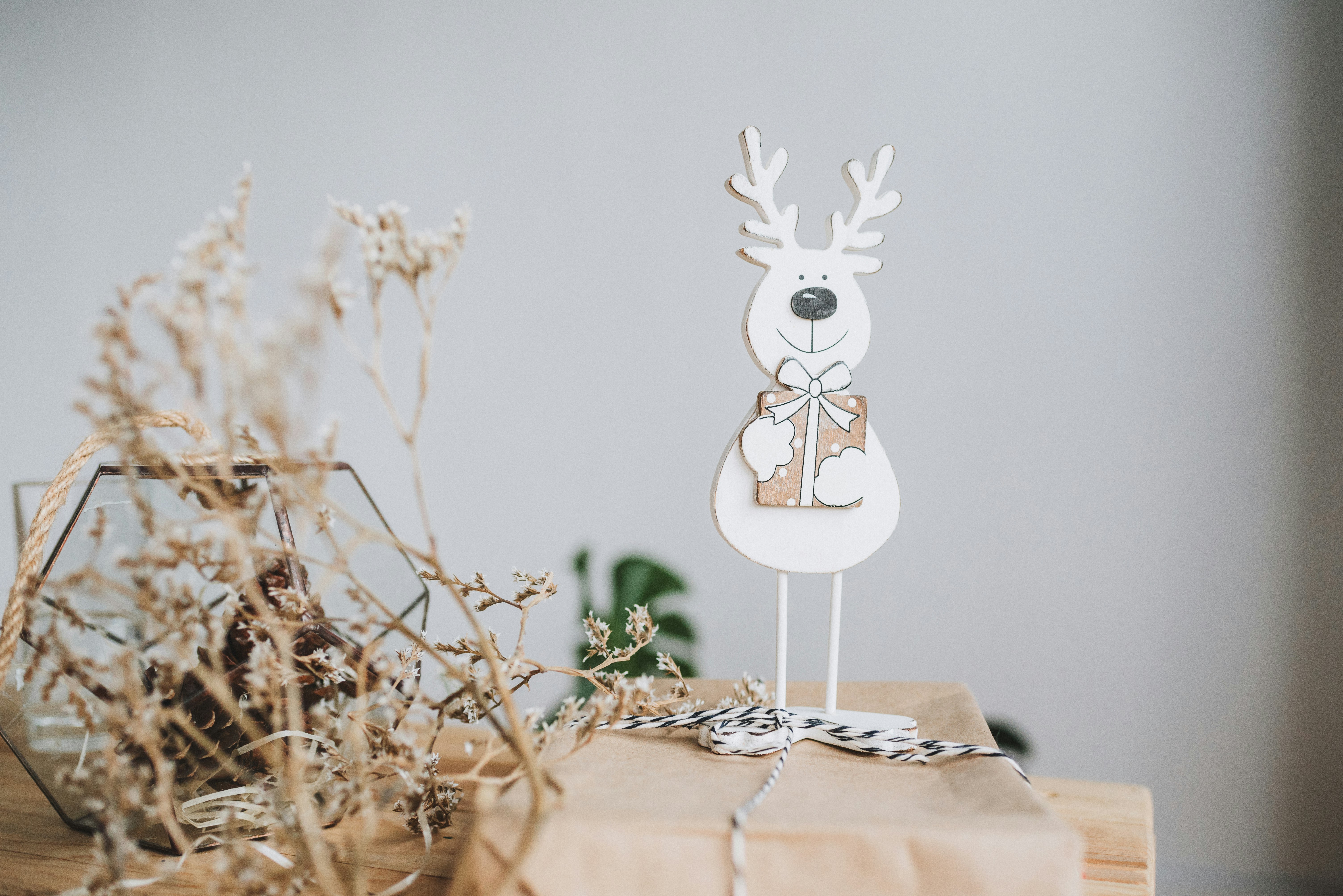 Modern cozy Christmas interior design idea with cute deer