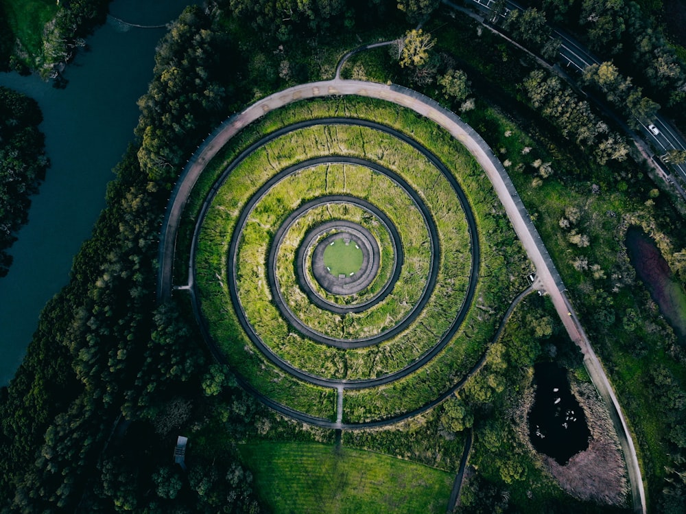 green and white spiral staircase