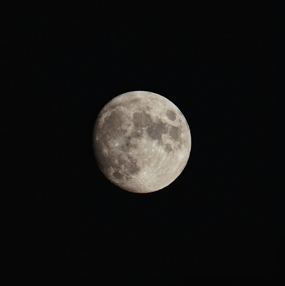 full moon in dark night sky