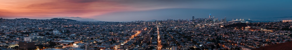 aerial view of city lights during night time