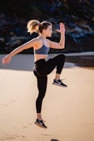 Athlete performing explosive box jumps with intense focus and energy.