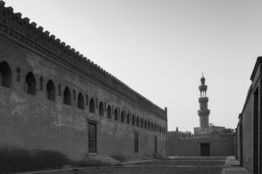 grayscale photo of concrete building in Mosque of Ibn Tulun Egypt