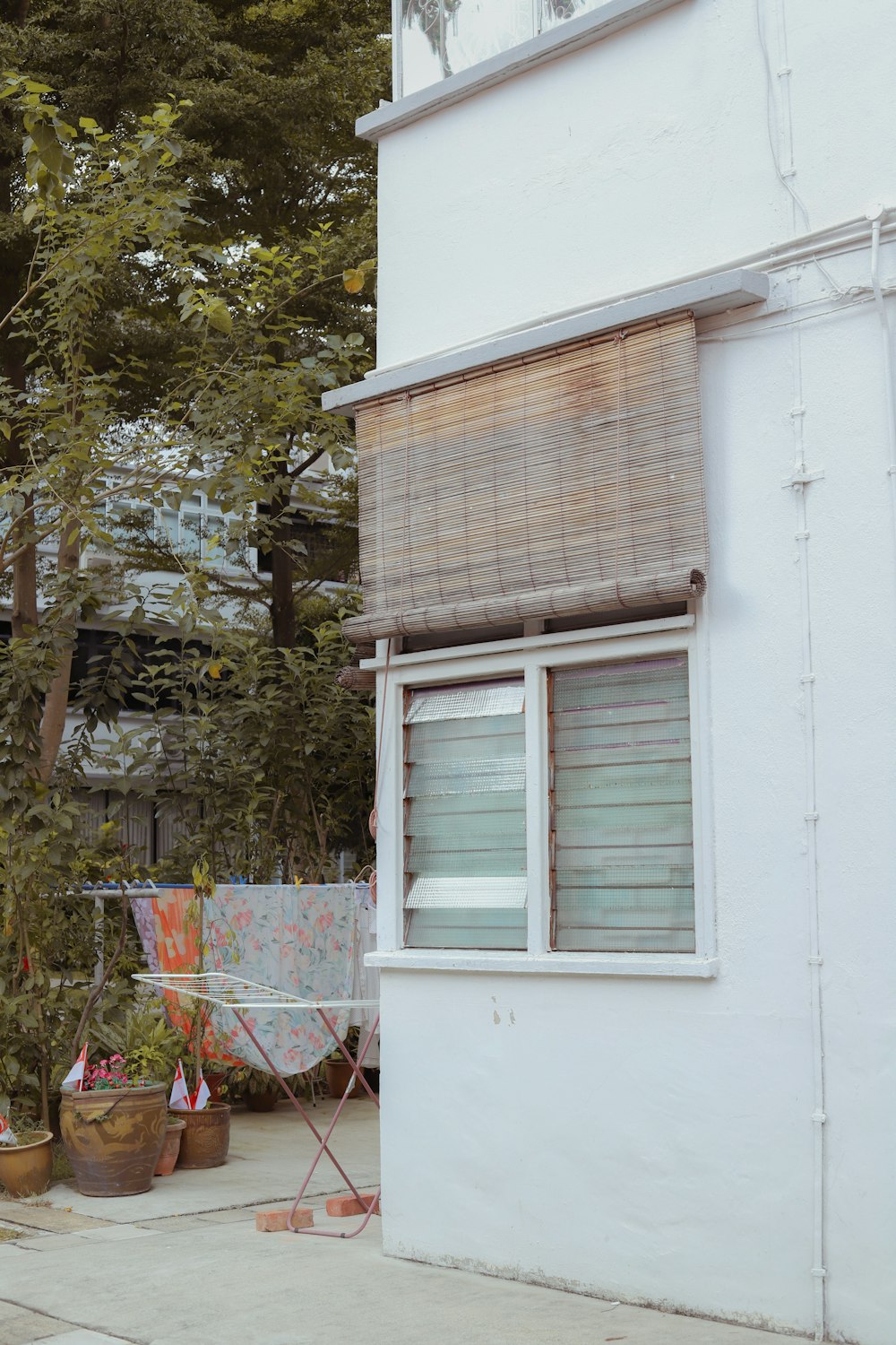 white wooden framed glass window closed