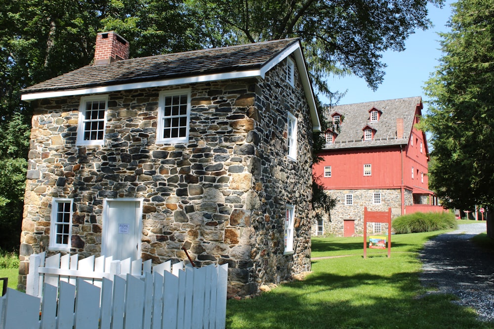 red and white concrete house