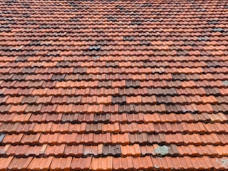 brown roof tiles in close up photography