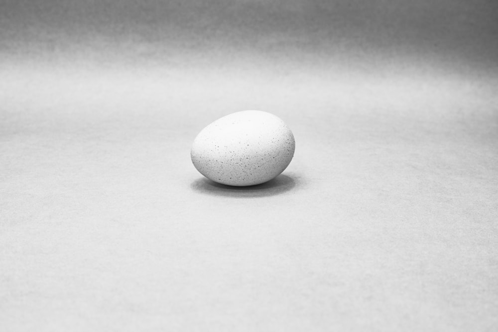 white egg on white table