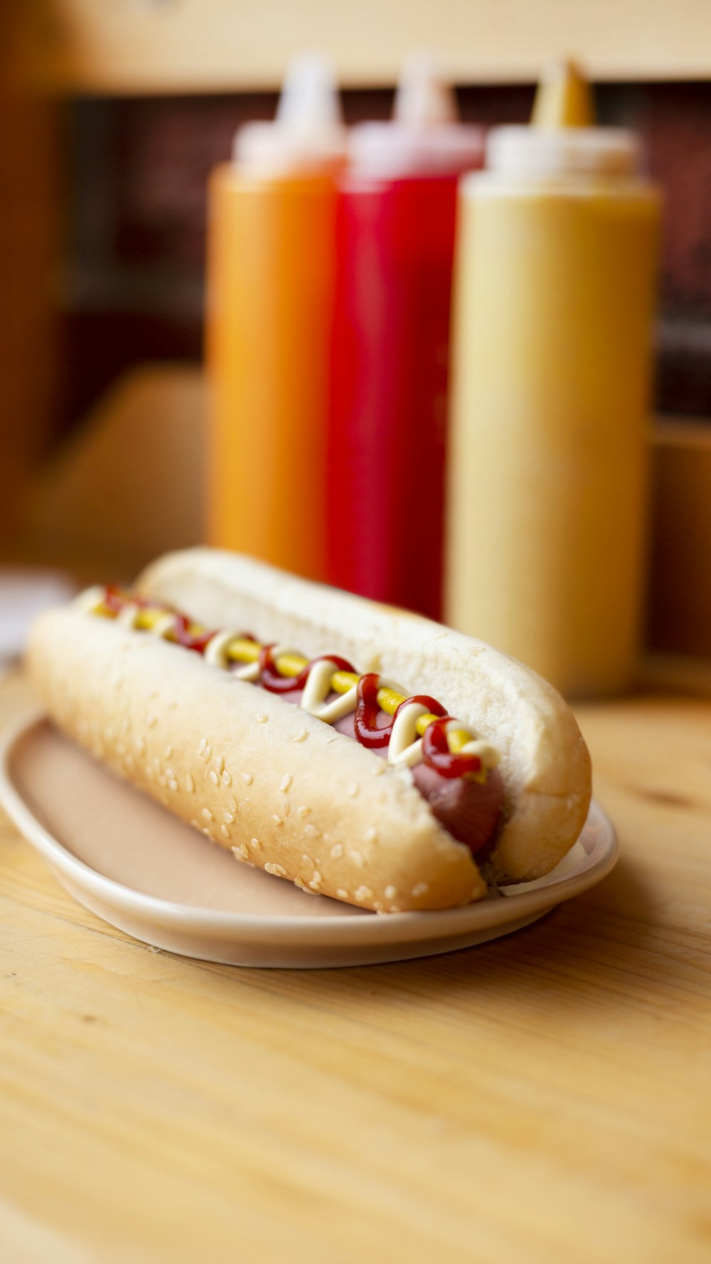 hotdog sandwich on white plate