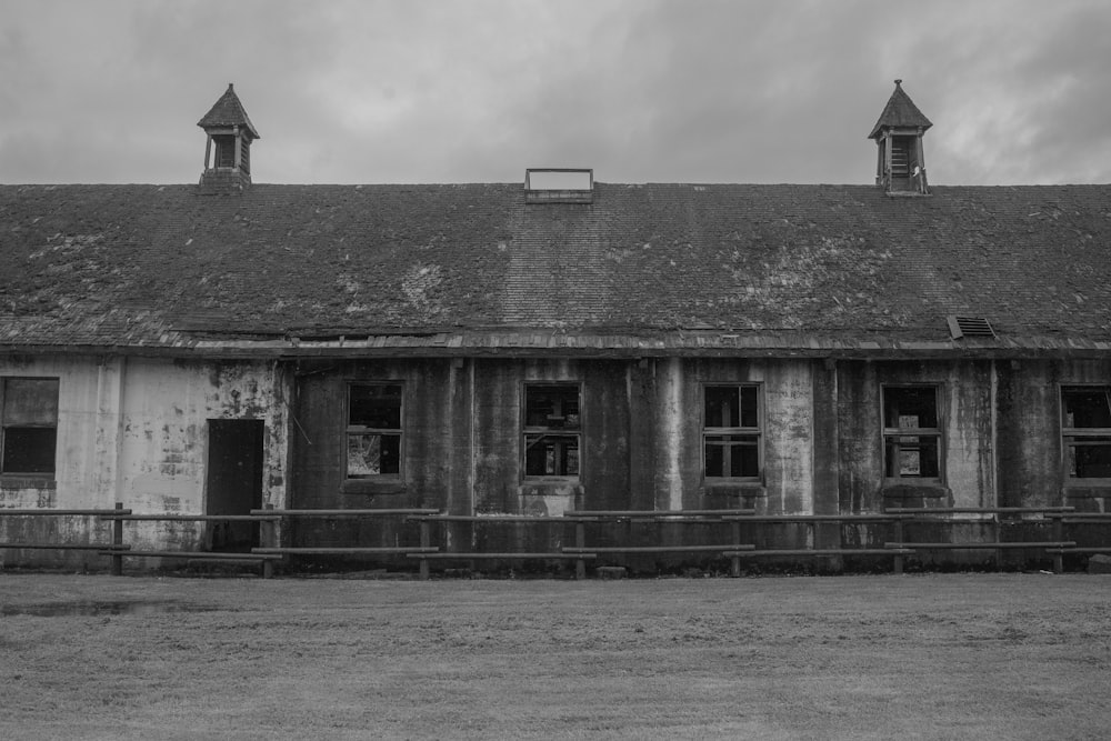 grayscale photo of concrete building