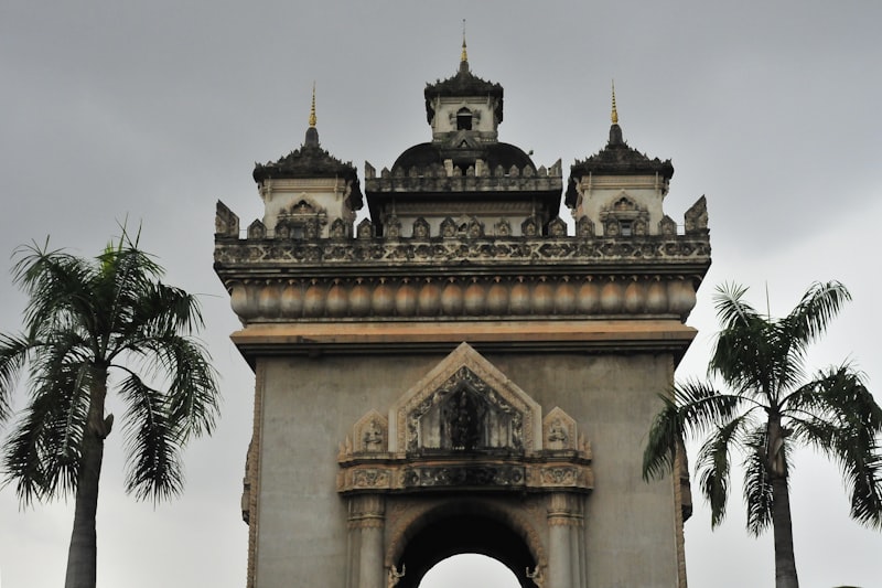 Patuxai Victory Monument at sunset, Vientiane