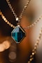 silver and blue gemstone pendant necklace