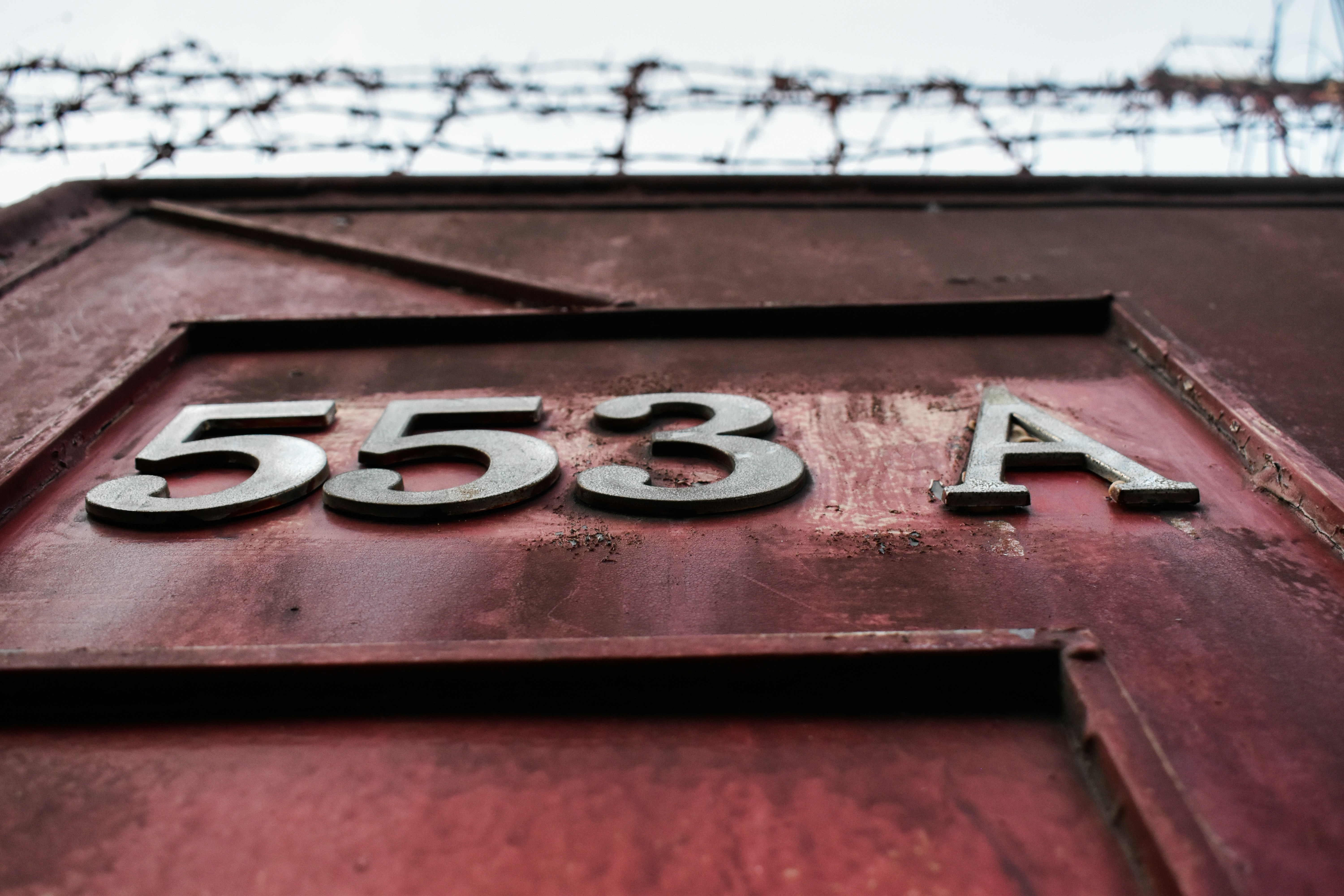 a close up of the numbers on the side of a train