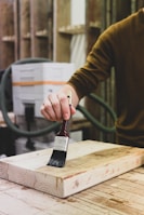 person holding black and white paint brush