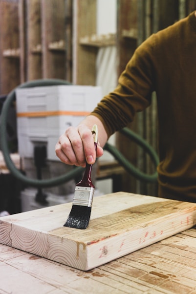 person holding black and white paint brush