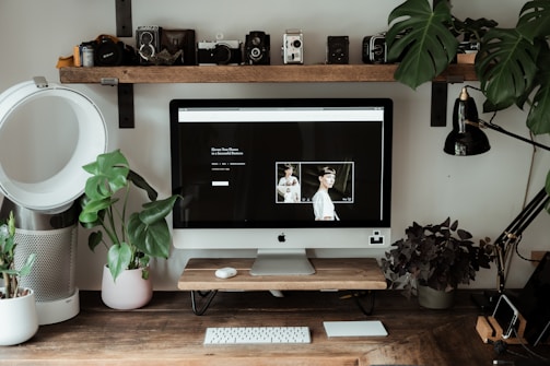 Before and after shots of a freshly cleaned workspace.