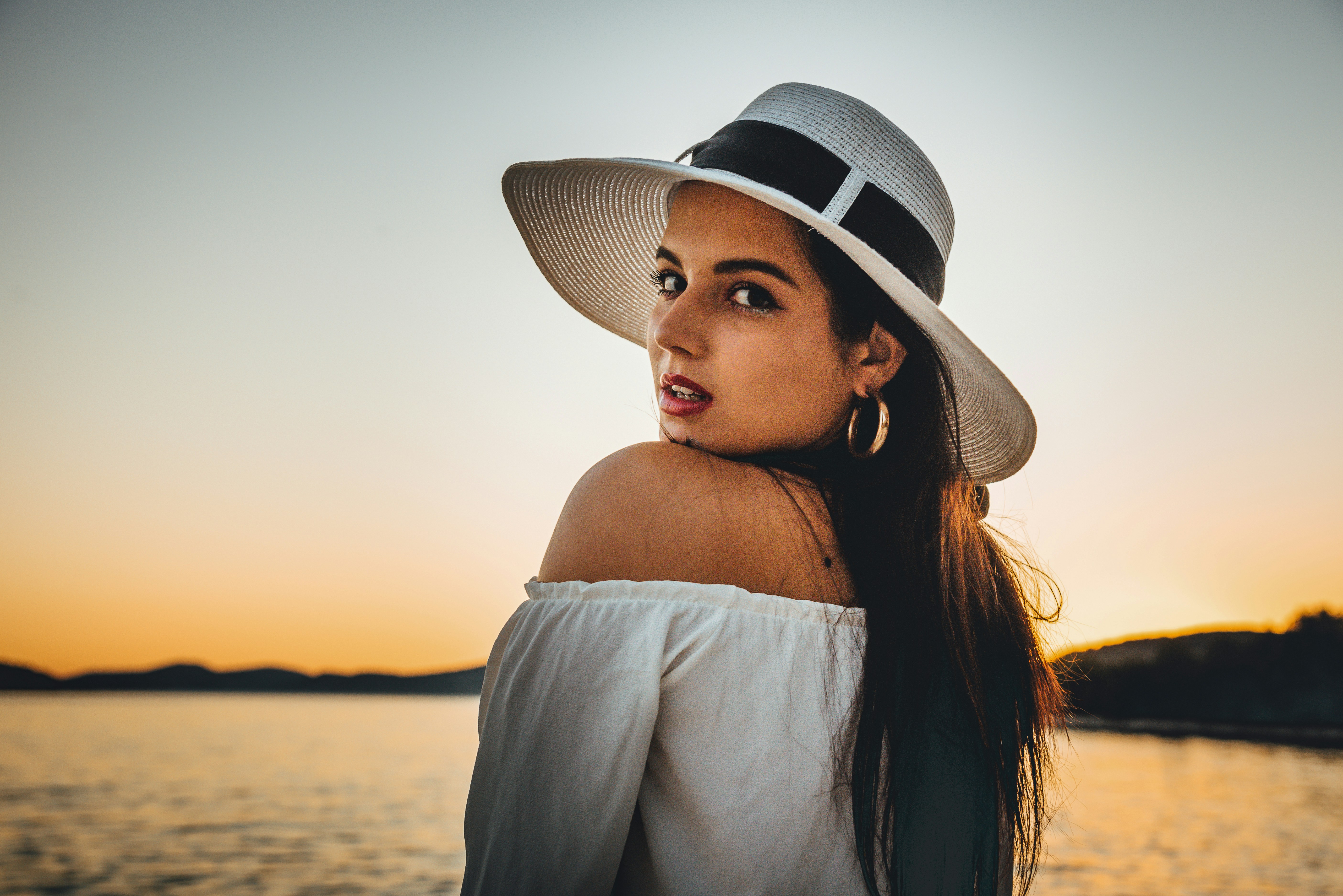 Authentic woman in confident pose