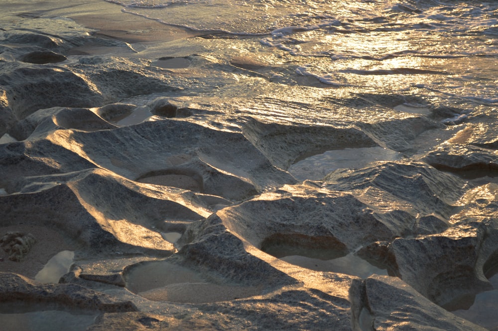 brown sand with water during daytime