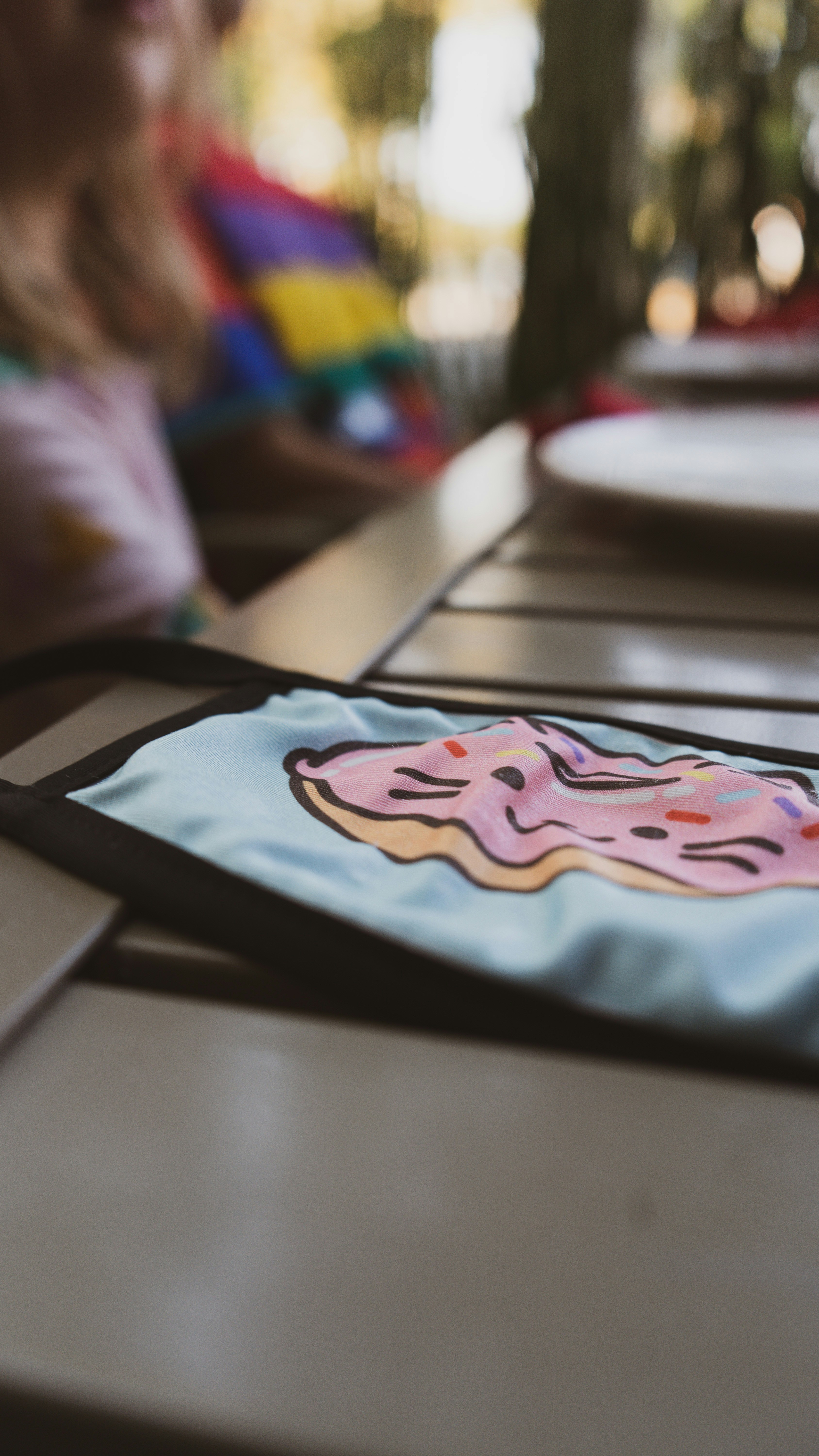 pink and white heart textile