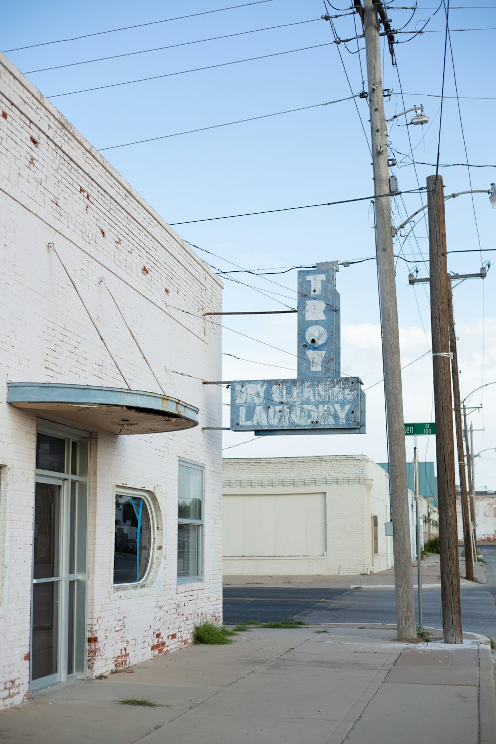 white and blue concrete building