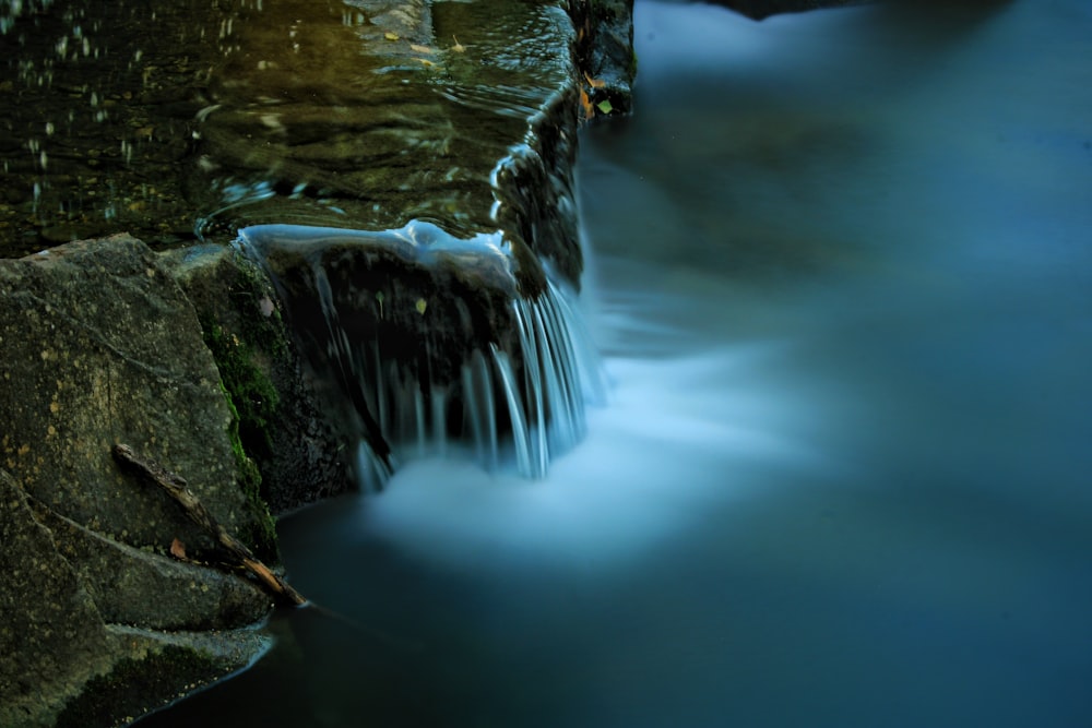 water falls in time lapse photography