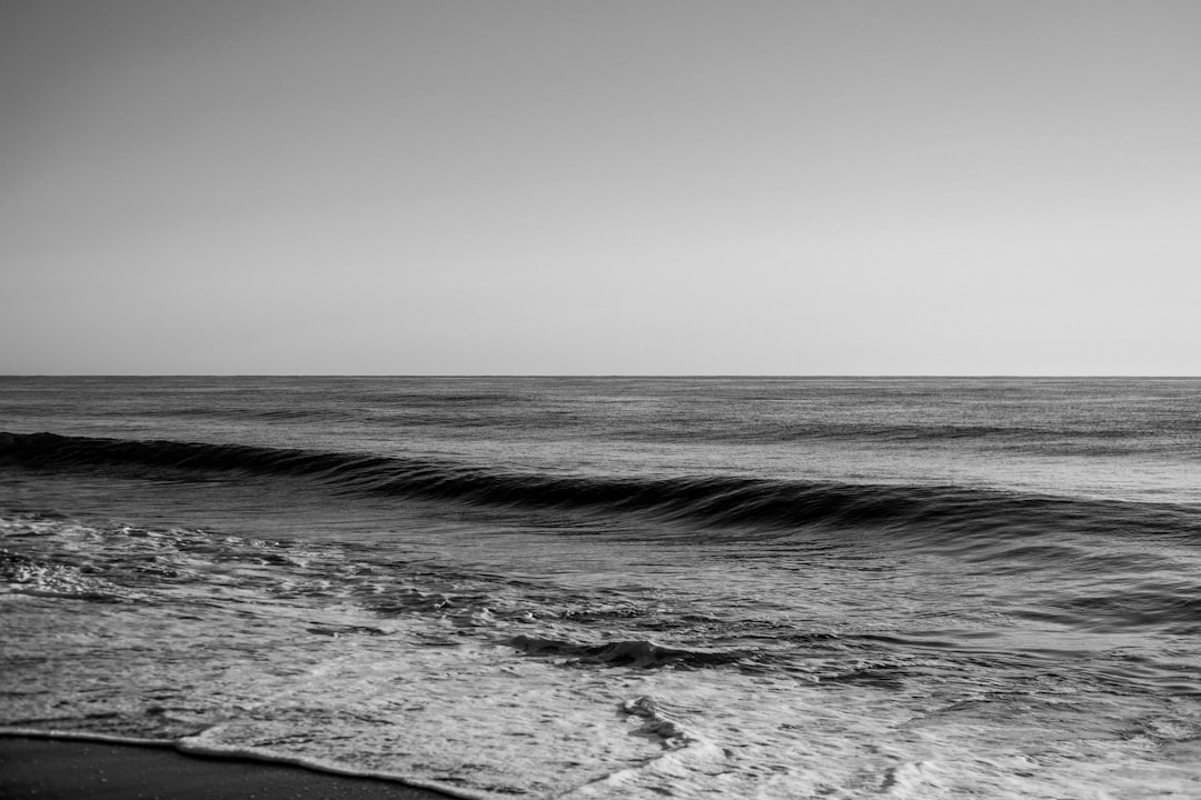 grayscale photo of ocean waves