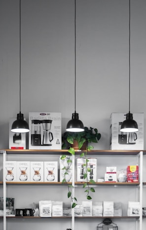 black and green pendant lamps