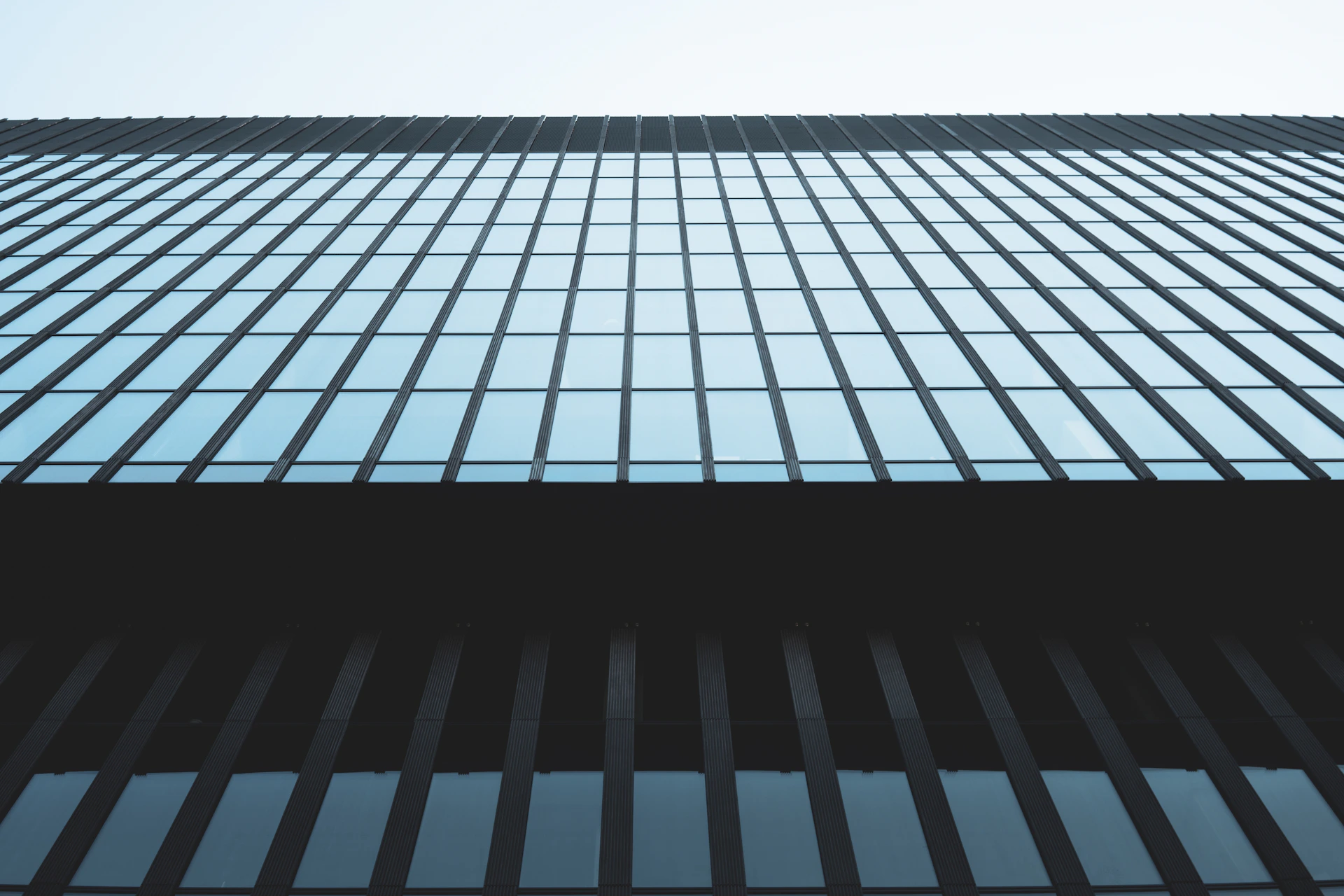 black and white glass building