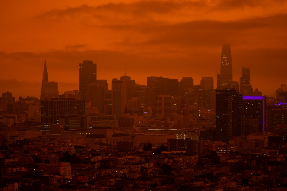 San Francisco city skyline during 2020 labor day fires