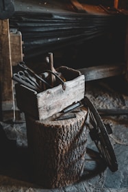brown wooden stick on brown wooden box