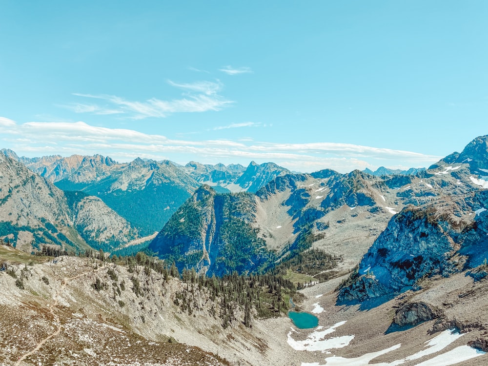 brown and white mountains under blue sky during daytime