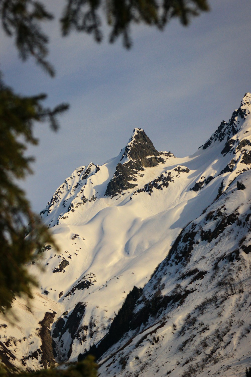 snow covered mountain during daytime