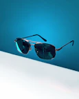 black framed aviator style sunglasses