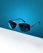 black framed aviator style sunglasses