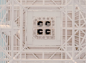 white metal frame with glass windows