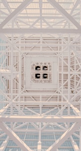 white metal frame with glass windows