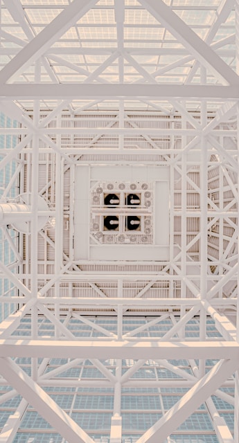 white metal frame with glass windows