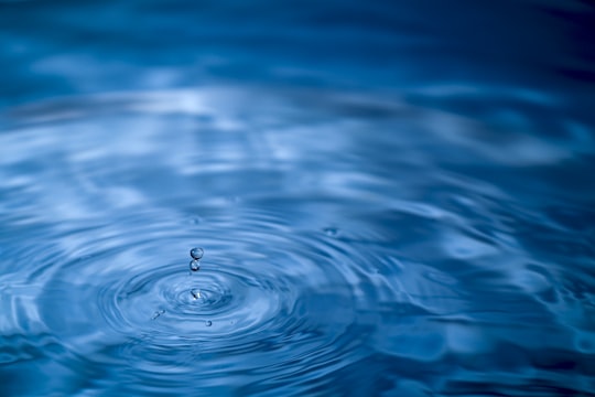 water drop in blue water in Hyderabad India