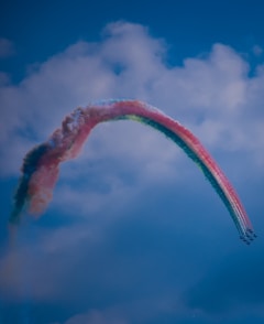 blue and white smoke under blue sky