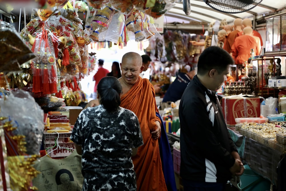 people walking on market during daytime