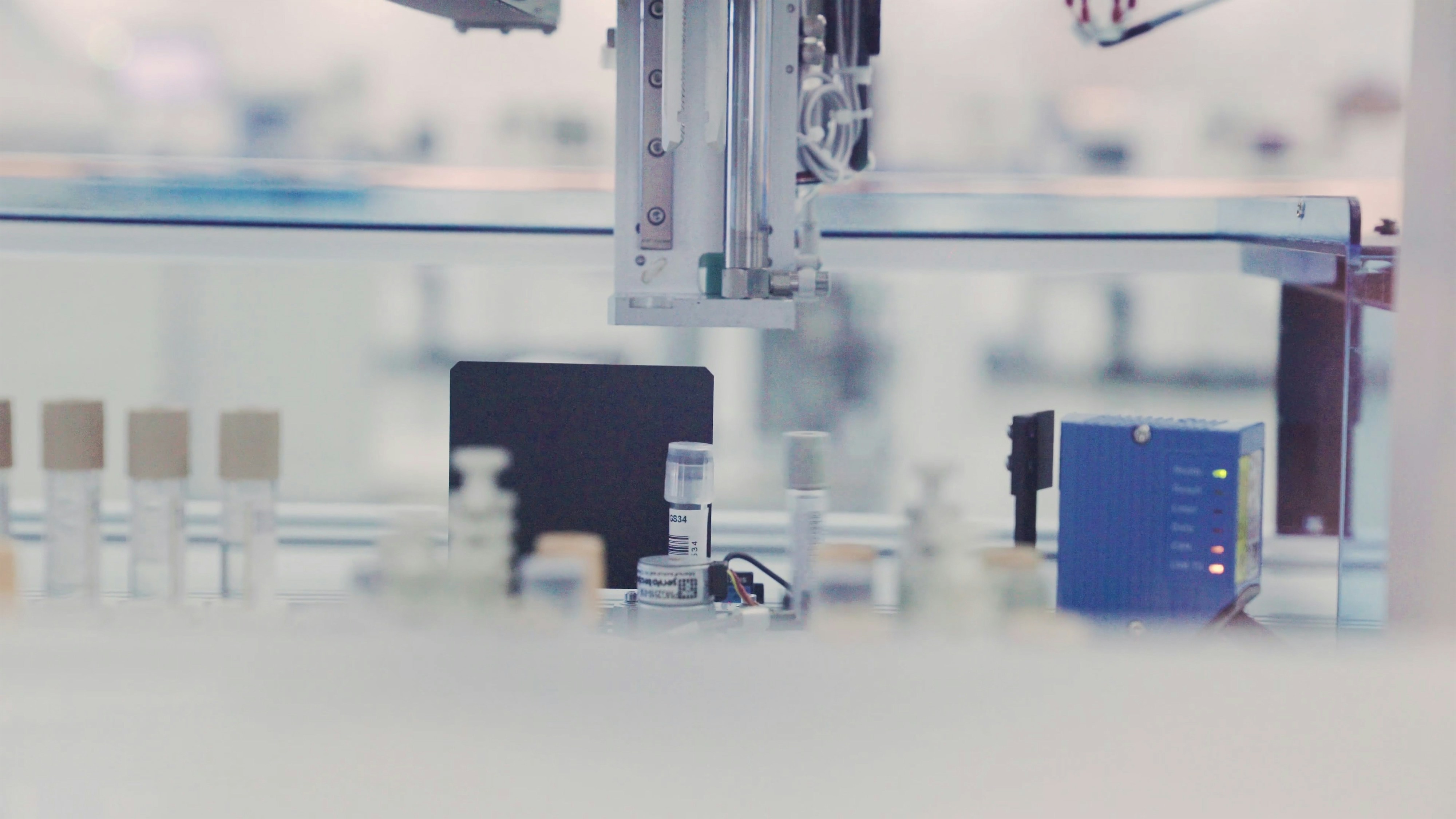 precision metal hinge mechanism inside high tech laboratory