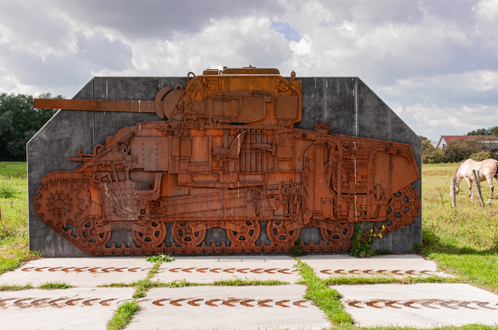 brown and black metal tank