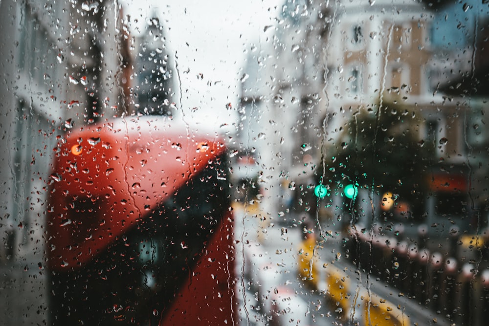 water droplets on clear glass window