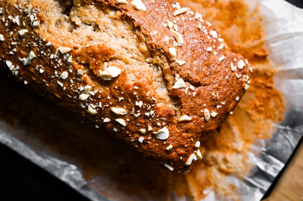 brown bread on stainless steel tray